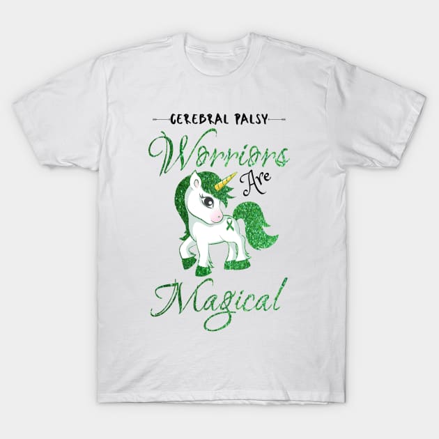 Cerebral Palsy Warriors Are Magical, Cute Green Unicorn T-Shirt by JustBeSatisfied